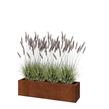 Kortena tērauda puķu kaste - Taisnstūris - 120 x 30 x 30 cm - Bez pamatplates