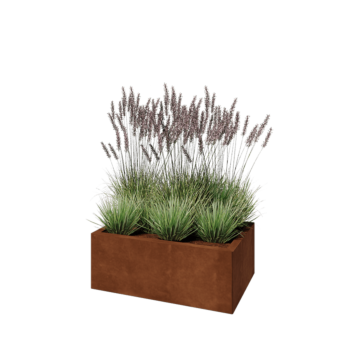 Kortena tērauda puķu kaste - Taisnstūris - 80 x 50 x 30 cm - Bez pamatplates