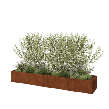 Kortena tērauda puķu kaste XXL - Taisnstūris - 320 x 60 x 40 cm - Bez pamatplates