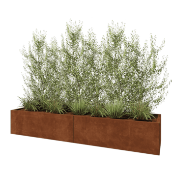 Kortena tērauda puķu kaste XXL - Taisnstūris - 240 x 60 x 40 cm - Bez pamatplates