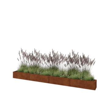 Kortena tērauda puķu kaste XXL - Taisnstūris - 400 x 30 x 30 cm - Bez pamatplates