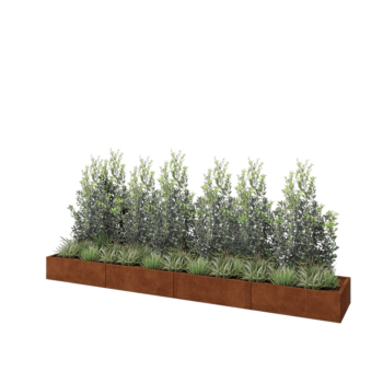 Kortena tērauda puķu kaste XXL - Taisnstūris - 400 x 60 x 30 cm - Bez pamatplates