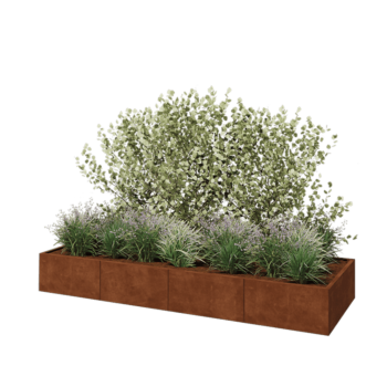 Kortena tērauda puķu kaste XXL - Taisnstūris - 320 x 100 x 40 cm - Bez pamatplates