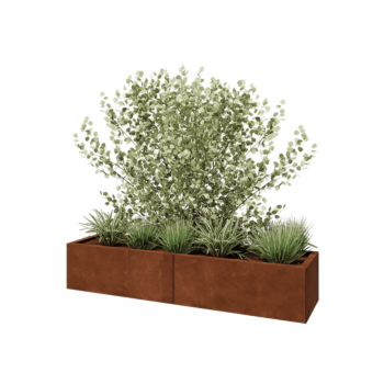 Kortena tērauda puķu kaste XXL - Taisnstūris - 160 x 40 x 30 cm - Bez pamatplates