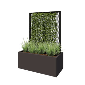 Tērauda kāpelēšanas augu režģis - 90 x 3 x 117,5 cm - RAL9005 matēts (melns) - Puķu kastei 50 cm