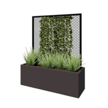 Tērauda kāpelēšanas augu režģis - 110 x 3 x 117,5 cm - RAL9005 matēts (melns) - Puķu kastei 40 cm