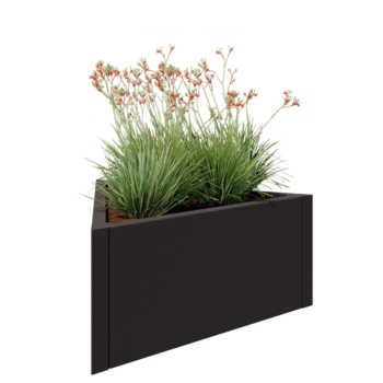 Tērauda puķu kaste - Trīsstūris Vienāds - 90,6 x 78,3 x 40 cm - RAL7016 matēts (antracīta pelēks) - Bez pamatplates