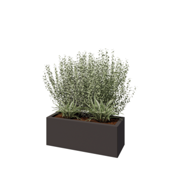 Tērauda puķu kaste - Taisnstūris - 80 x 30 x 30 cm - Cita RAL krāsa - Ar pamatplati