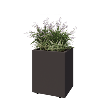 Tērauda puķu kaste - Taisnstūris - 50 x 40 x 60 cm - RAL7016 matēts (antracīta pelēks) - Ar pamatplati - Ar kājām