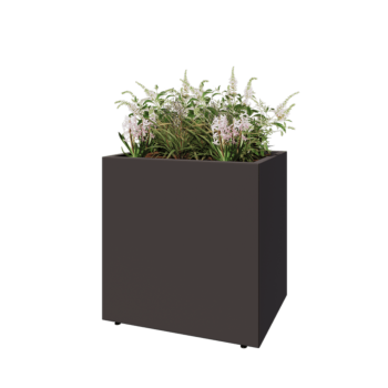 Tērauda puķu kaste - Taisnstūris - 80 x 60 x 80 cm - Cita RAL krāsa - Ar pamatplati - Ar kājām