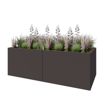 Tērauda puķu kaste XXL - Taisnstūris - 240 x 100 x 80 cm - Cita RAL krāsa - Ar pamatplati