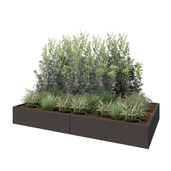 Tērauda puķu kaste XXL - Taisnstūris - 240 x 120 x 30 cm - Cita RAL krāsa - Bez pamatplates