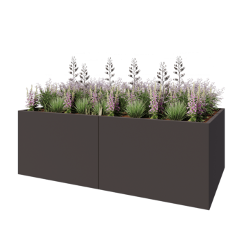 Tērauda puķu kaste XXL - Taisnstūris - 240 x 120 x 80 cm - Cita RAL krāsa - Ar pamatplati