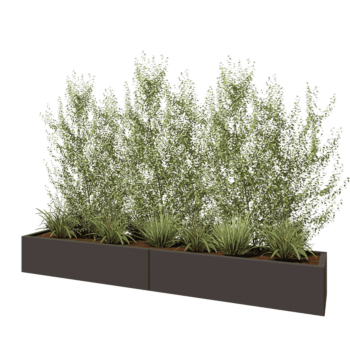 Tērauda puķu kaste XXL - Taisnstūris - 240 x 40 x 30 cm - Cita RAL krāsa - Ar pamatplati