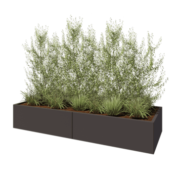 Tērauda puķu kaste XXL - Taisnstūris - 240 x 80 x 40 cm - Cita RAL krāsa - Bez pamatplates