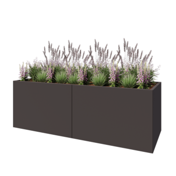 Tērauda puķu kaste XXL - Taisnstūris - 240 x 80 x 80 cm - Cita RAL krāsa - Ar pamatplati