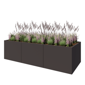 Tērauda puķu kaste XXL - Taisnstūris - 300 x 120 x 80 cm - Cita RAL krāsa - Bez pamatplates