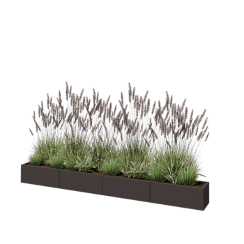 Tērauda puķu kaste XXL - Taisnstūris - 320 x 30 x 30 cm - Cita RAL krāsa - Bez pamatplates