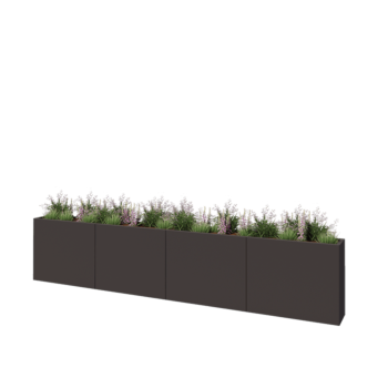 Tērauda puķu kaste XXL - Taisnstūris - 400 x 30 x 80 cm - Cita RAL krāsa - Bez pamatplates