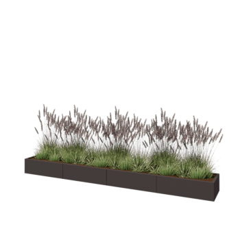 Tērauda puķu kaste XXL - Taisnstūris - 400 x 50 x 30 cm - Cita RAL krāsa - Bez pamatplates