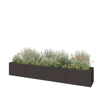 Tērauda puķu kaste XXL - Taisnstūris - 400 x 60 x 60 cm - Cita RAL krāsa - Bez pamatplates