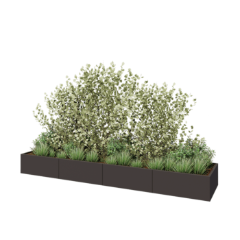 Tērauda puķu kaste XXL - Taisnstūris - 400 x 80 x 40 cm - Cita RAL krāsa - Bez pamatplates