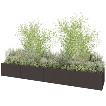 Tērauda puķu kaste XXL - Taisnstūris - 480 x 100 x 60 cm - Cita RAL krāsa - Bez pamatplates