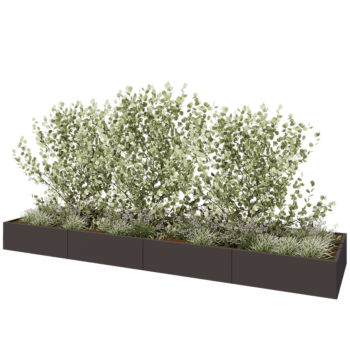 Tērauda puķu kaste XXL - Taisnstūris - 480 x 120 x 40 cm - Cita RAL krāsa - Bez pamatplates