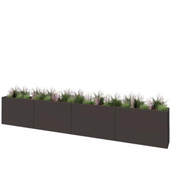 Tērauda puķu kaste XXL - Taisnstūris - 480 x 40 x 80 cm - Cita RAL krāsa - Bez pamatplates
