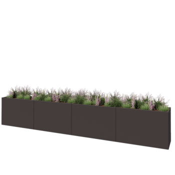 Tērauda puķu kaste XXL - Taisnstūris - 480 x 50 x 80 cm - Cita RAL krāsa - Ar pamatplati