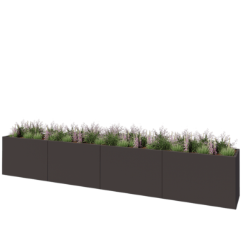 Tērauda puķu kaste XXL - Taisnstūris - 480 x 60 x 80 cm - Cita RAL krāsa - Bez pamatplates