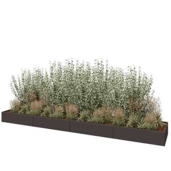 Tērauda puķu kaste XXL - Taisnstūris - 480 x 80 x 30 cm - Cita RAL krāsa - Bez pamatplates