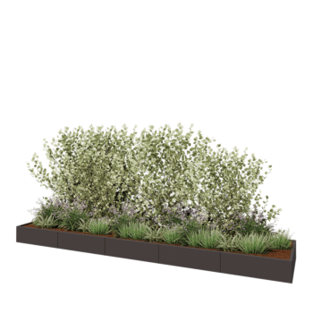 Tērauda puķu kaste XXL - Taisnstūris - 500 x 100 x 30 cm - Cita RAL krāsa - Ar pamatplati