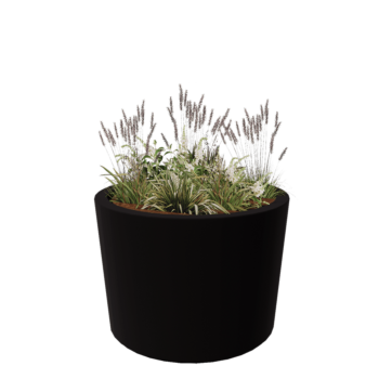 Stikla šķiedras puķu kaste - Konisks - Ø 120 x 80 cm - RAL9005 matēts (melns) - Ar dibenu