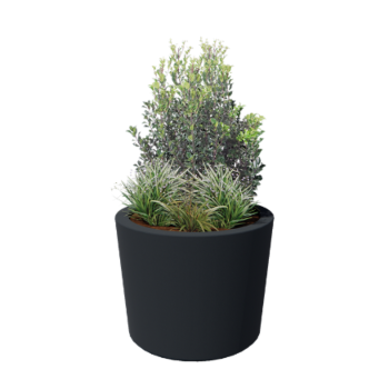 Stikla šķiedras puķu kaste - Konisks - Ø 95 x 70 cm - RAL7021 matēts (melns pelēks) - Ar dibenu