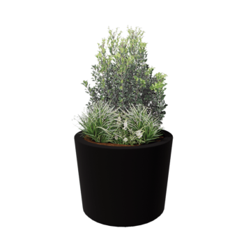 Stikla šķiedras puķu kaste - Konisks - Ø 95 x 70 cm - RAL9005 matēts (melns) - Ar dibenu