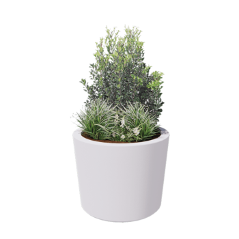 Stikla šķiedras puķu kaste - Konisks - Ø 95 x 70 cm - RAL9010 matēts (balts) - Ar dibenu