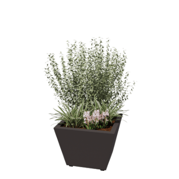 Tērauda puķu kaste - Konuss - 60 x 60 x 41,5 cm - Metināts - RAL7016 matēts (antracīta pelēks) - Ar pamatplati