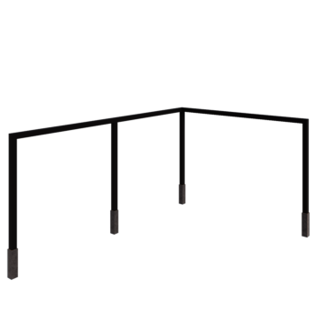 Tērauda pergola - Stūris - 600 x 412 x 230 cm - RAL9005 matēts (melns) - Ar betona pamatu