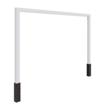 Tērauda pergola - Taisns - 400 x 230 cm - RAL9010 matēts (balts) - Ar betona pamatu