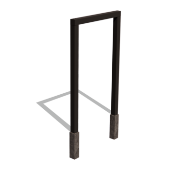 Tērauda pergola - Taisns - 150 x 230 cm - RAL9005 matēts (melns) - Ar betona pamatu