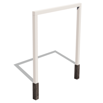 Tērauda pergola - Taisns - 250 x 230 cm - RAL9010 matēts (balts) - Ar betona pamatu