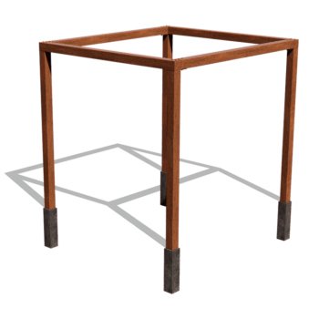 Kortena tērauda pergola izkārtojums laukums 274 x 250 cm