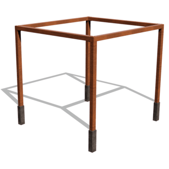 Kortena tērauda pergola izkārtojums laukums 324 x 300 cm