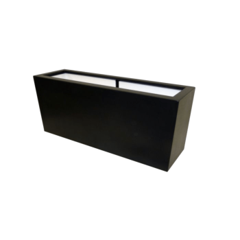 Stikla šķiedras puķu kaste - Taisnstūris - 120 x 30 x 50 cm - RAL9005 matēts (melns) - Ar dibenu