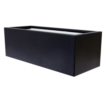 Stikla šķiedras puķu kaste - Taisnstūris - 150 x 50 x 40 cm - RAL9005 matēts (melns) - Ar dibenu