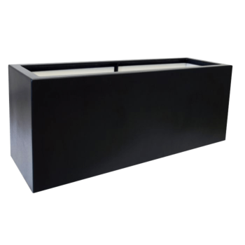 Stikla šķiedras puķu kaste - Taisnstūris - 150 x 50 x 60 cm - RAL9005 matēts (melns) - Ar dibenu