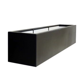 Stikla šķiedras puķu kaste - Taisnstūris - 200 x 40 x 40 cm - RAL9005 matēts (melns) - Ar dibenu