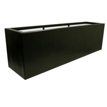 Stikla šķiedras puķu kaste - Taisnstūris - 200 x 50 x 60 cm - RAL9005 matēts (melns) - Ar dibenu