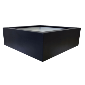 Stikla šķiedras puķu kaste - Kvadrāts - 120 x 120 x 40 cm - RAL9010 matēts (balts) - Ar dibenu